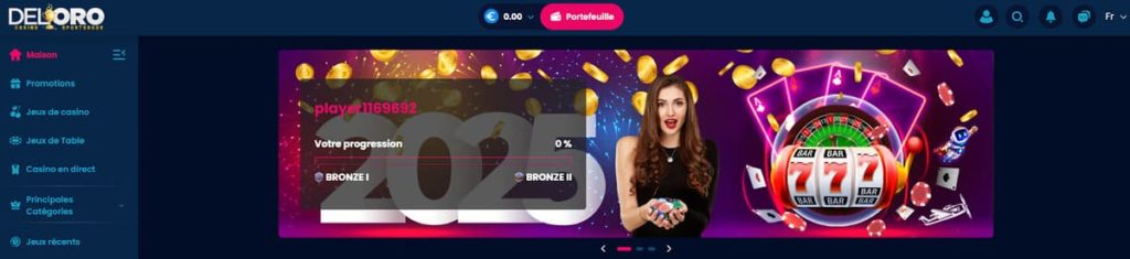 Deloro Casino page accueil